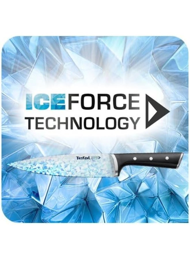 تيفال - TEFAL سكين متعدد الاستخدامات Ice Force | 11 سم | سكين مطبخ | شفرة فولاذ ألماني مقاوم للصدأ | أداء حاد وطويل الأمد | قابلة للغسل في غسالة الأطباق | أسود | ضمان لمدة سنتين | K2320914 أسود 11سم - Image 1