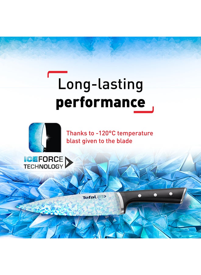 Tefal - TEFAL Ice Force Curved Paring Knife | 7cm | Kitchen Knife | German Stainless Steel Blade | Long-Lasting Cutting Performance and Sharpness | Dishwasher safe | Black | 2 Years Warranty | K2321214 Black 7cm - Image 1