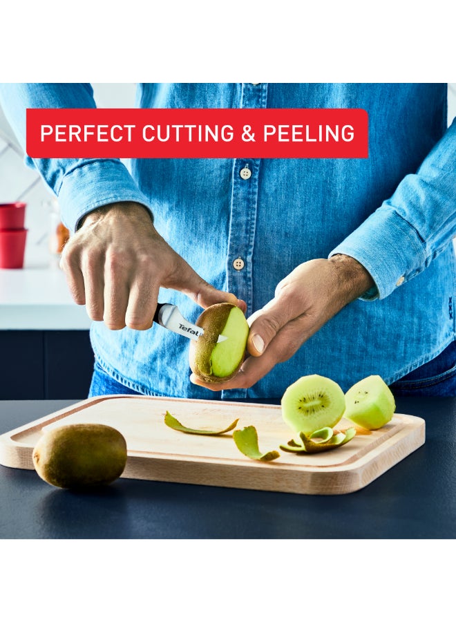 تيفال TEFAL سكين تقشير منحني Ice Force | 7 سم | سكين مطبخ | شفرة فولاذ ألماني مقاوم للصدأ | أداء حاد وطويل الأمد | قابلة للغسل في غسالة الأطباق | أسود | ضمان لمدة سنتين | K2321214 أسود 7سم - Image 5