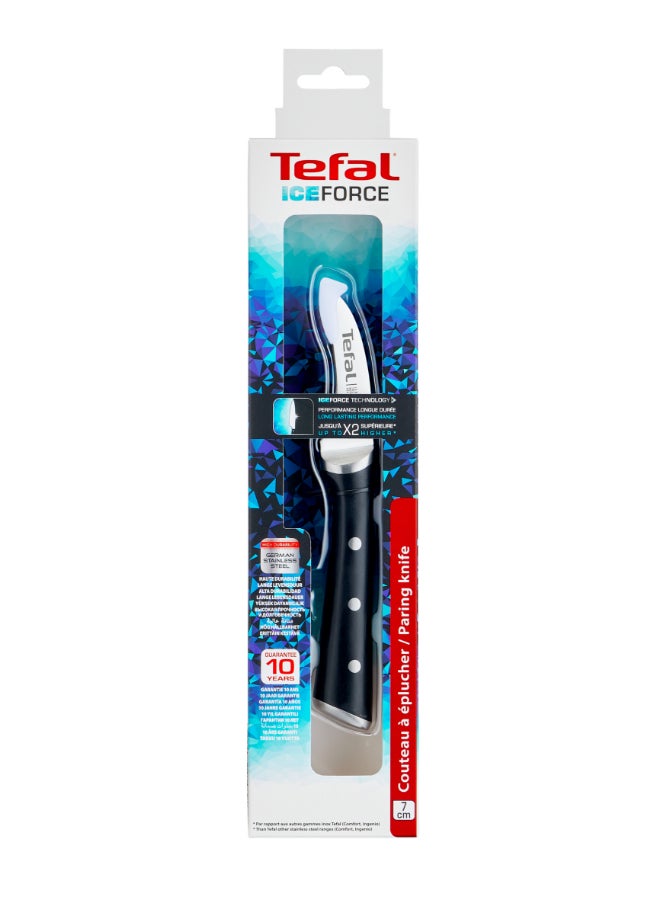 تيفال TEFAL سكين تقشير منحني Ice Force | 7 سم | سكين مطبخ | شفرة فولاذ ألماني مقاوم للصدأ | أداء حاد وطويل الأمد | قابلة للغسل في غسالة الأطباق | أسود | ضمان لمدة سنتين | K2321214 أسود 7سم - Image 3