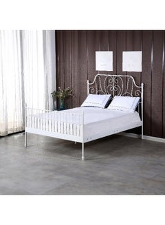 Home Box Ec-P-Stova Isabella 150X200 Metal Bed- White  - Image 3