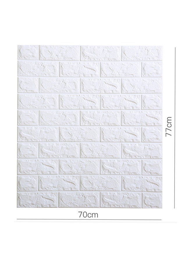 O Ozone 10-Piece 3D Brick Pattern Decorative Adhesive  Wallpaper Set White 77x70cm - Image 5