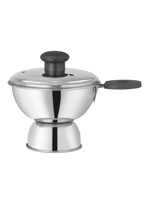 Chiratta Puttu Maker Pressure Cooker Silver/Black 14x10x10.5cm