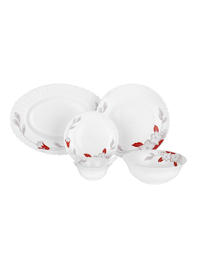 DELCASA - 33-Piece Opalware Dinner Set White/Blue/Yellow 13inch - Image 1