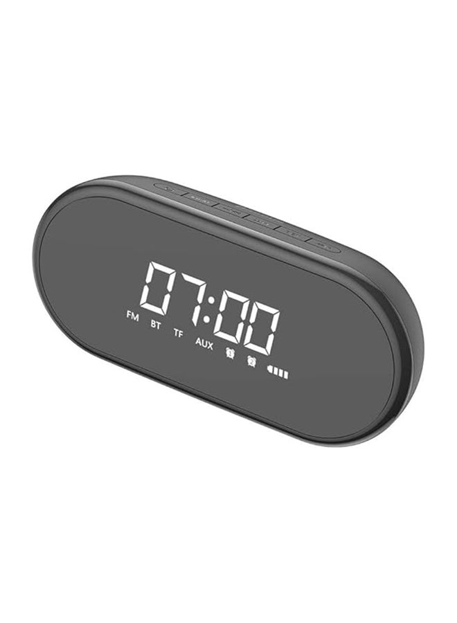 بيسوس مكبر صوت بخاصية البلوتوث بتصميم بيضاوي الشكل مع شاشة عرض رقمية ومزود بمنبه مزدوج ويتيح لك إجراء المكالمات دون استخدام اليدين ويدعم راديو FM وبطاقة TF أسود - Image 3