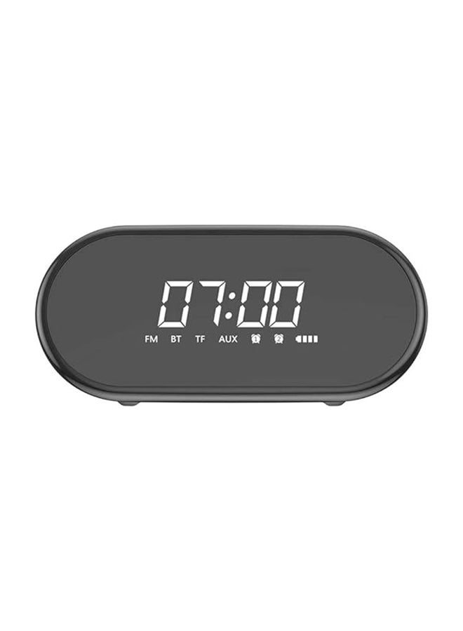 بيسوس مكبر صوت بخاصية البلوتوث بتصميم بيضاوي الشكل مع شاشة عرض رقمية ومزود بمنبه مزدوج ويتيح لك إجراء المكالمات دون استخدام اليدين ويدعم راديو FM وبطاقة TF أسود - Image 4