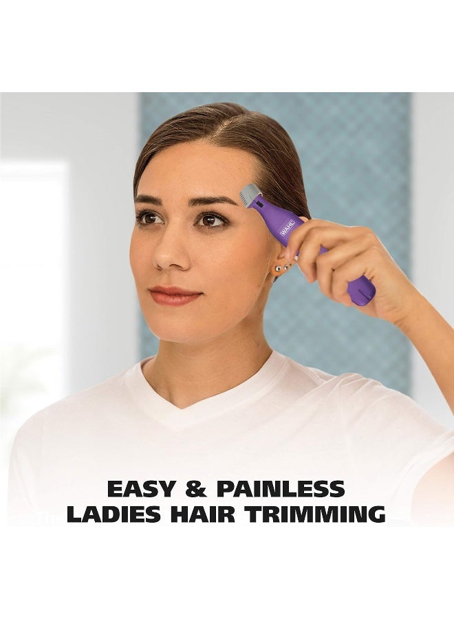 Wahl Pure Confidence Rechargeable Lady Clipper | Personal Grooming Kit with 3 Attachments (Trimmer, Detail Trimmer, Rotary Shaver) & 2 Guide Combs | 60 Minutes Runtime | Portable Design (9865-127) Purple 0.4kg