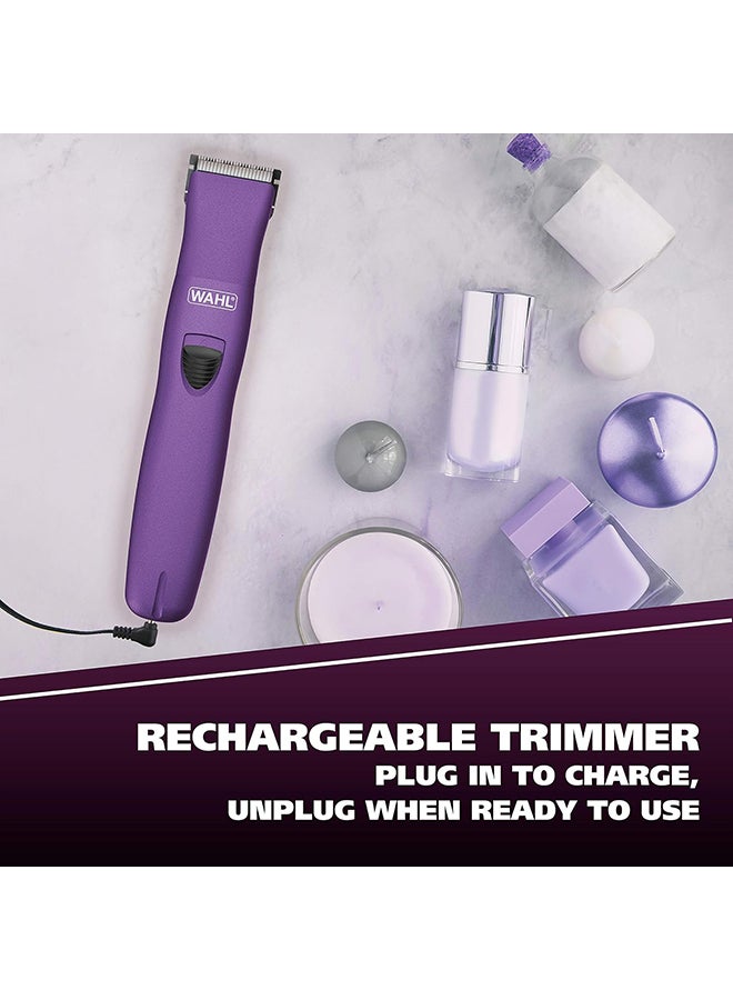 WAHL Wahl Pure Confidence Rechargeable Lady Clipper | Personal Grooming Kit with 3 Attachments (Trimmer, Detail Trimmer, Rotary Shaver) & 2 Guide Combs | 60 Minutes Runtime | Portable Design (9865-127) Purple 0.4kg  - Image 4
