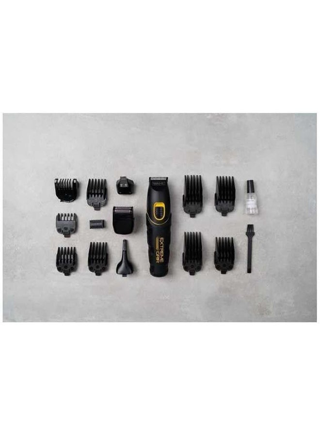 WAHL Extreme Grip 7-in-1 Multi-Grooming Trimmer for Men | High-Performance Stainless-Steel Blades | 12 Guide Combs with Adjustable Lengths (0.5mm-11mm) | 120 Min Runtime (9893-1927) Black 0.5kg