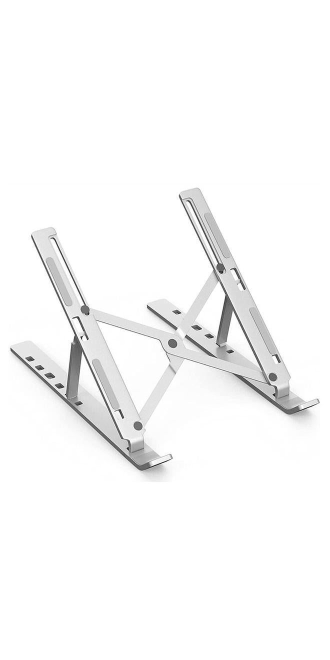 حامل لابتوب محمول من الألومنيوم. فضي - Image 1