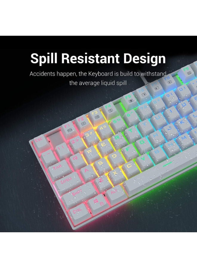 REDRAGON - K552 KUMARA RGB Mechanical Gaming Keyboard – Brown Switch (White) - Image 1