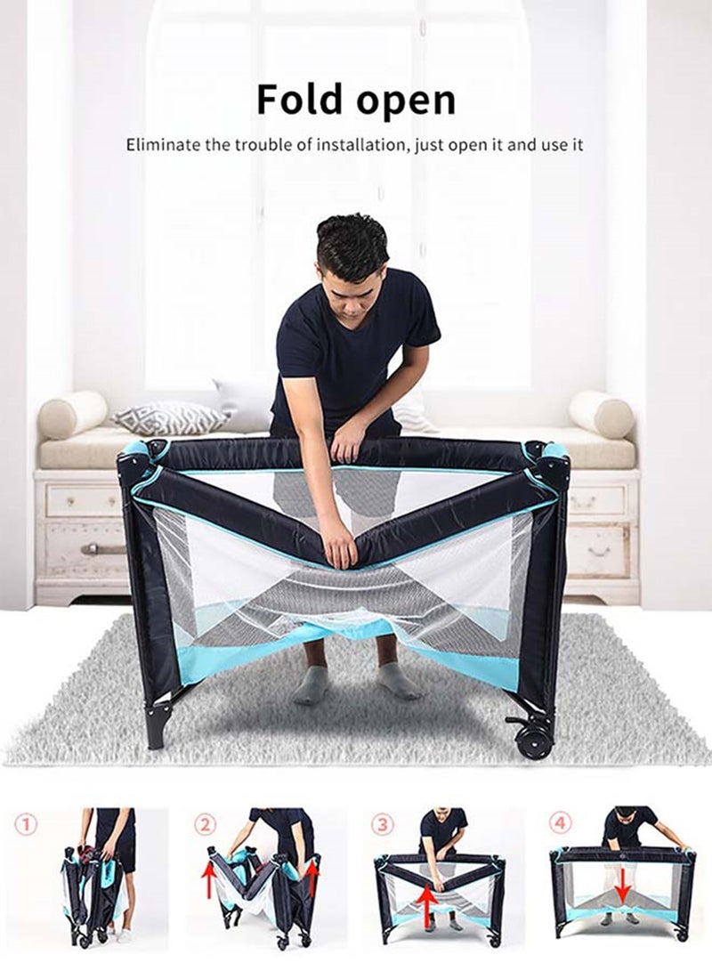 Kidle - Baby Folding Bed With Cushion And Wheels - Image 1