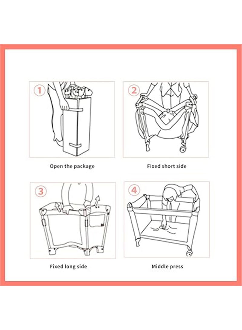 Kidle - Baby Folding Bed With Cushion And Wheels - Image 1