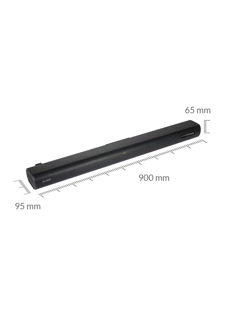 إيفولي ساوند بار 2.0 قناة مع بلوتوث وشاشة LED EVAUD-SB120B أسود  - Image 2