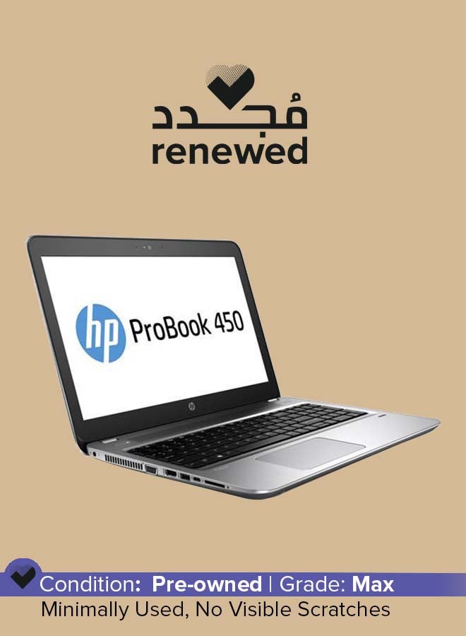 HP تم تجديده - كمبيوتر محمول Probook 450 G4 بشاشة مقاس 15.6 بوصة، ومعالج Core i5/الجيل السابع/ذاكرة الوصول العشوائي 8 جيجابايت/محرك أقراص SSD سعة 256 جيجابايت/بطاقة رسومات Intel HD 620/Windows 11 - Image 1