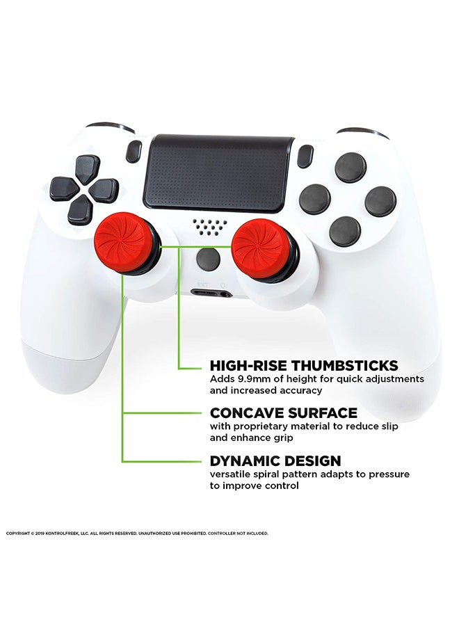 KontrolFreek - KontrolFreek Fps Freek Inferno for Playstation 4 (PS4) and Playstation 5 (PS5) Controller | Performance Thumbsticks | 2 High-Rise Concave | Red - Image 1