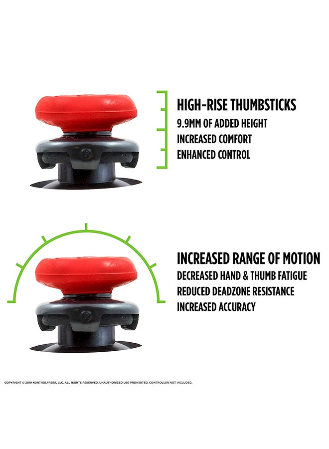 KontrolFreek - KontrolFreek Fps Freek Inferno for Playstation 4 (PS4) and Playstation 5 (PS5) Controller | Performance Thumbsticks | 2 High-Rise Concave | Red - Image 1