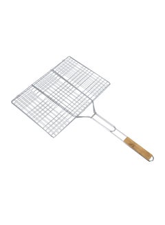 Royalford Chromium Plated Iron Bbq Grill For Indoor & Outdoor Silver/Brown 30 x 40 x 58cm  - Image 1