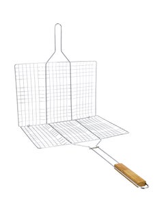 Royalford Chromium Plated Iron Bbq Grill For Indoor & Outdoor Silver/Brown 30 x 40 x 58cm  - Image 3