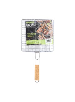 Royalford Foldable Portable Stainless Steel Barbecue Grill Indoor And Outoor Silver/Red 25x25x51cm  - Image 1