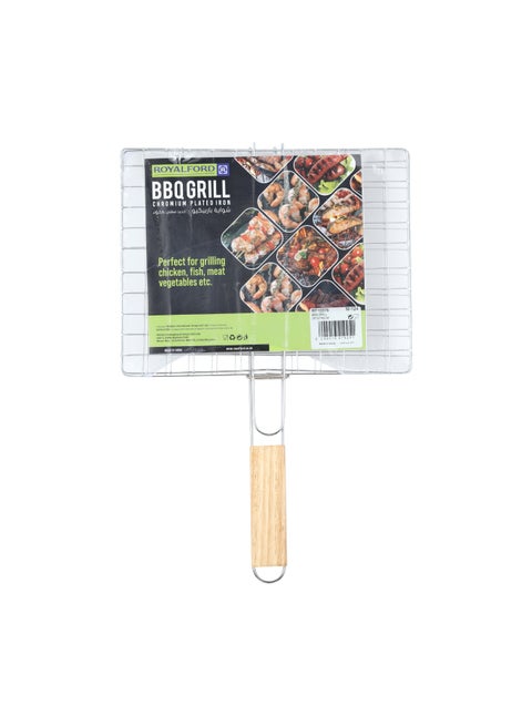 Bbq Grill Chromium Plated Iron Silver 28x22x42cm