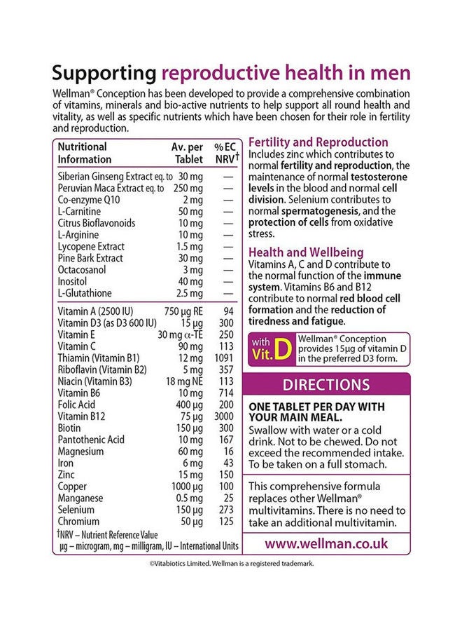 Vitabiotics Wellman Conception - 30 Tablets - Image 2