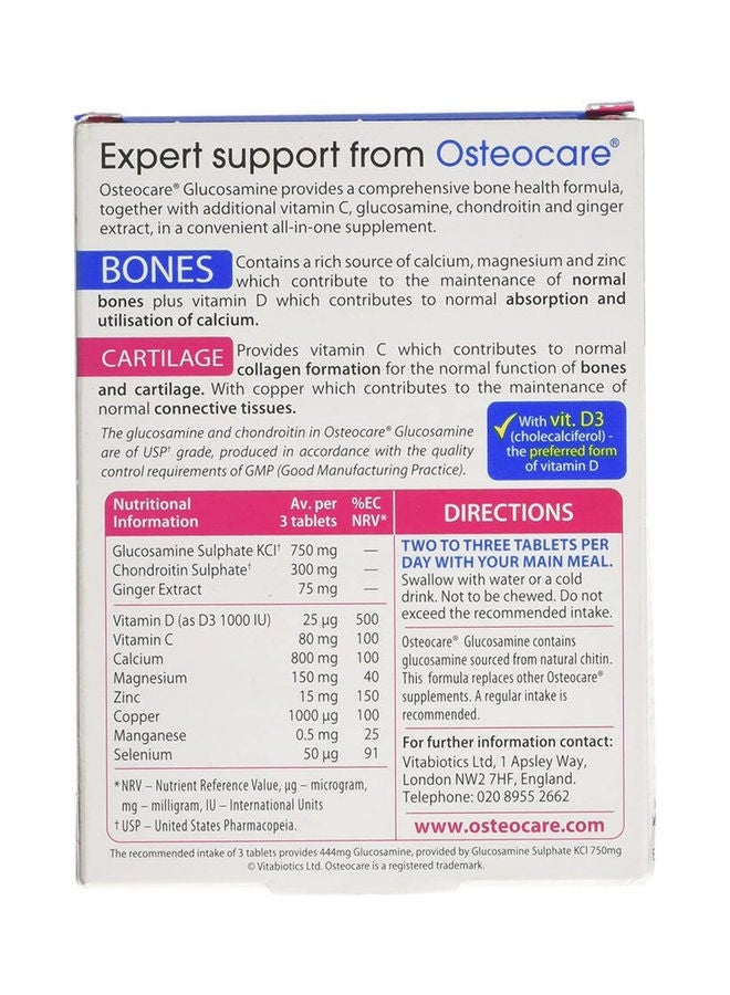 Vitabiotics Osteocare Plus Glucosamine And Chondroitin - 60 Tablets - Image 2