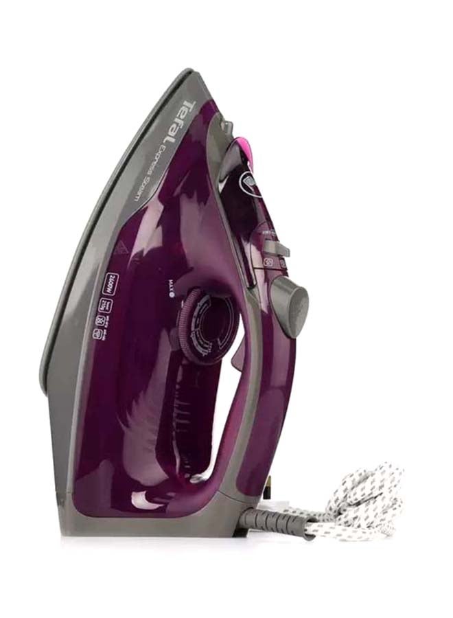 Tefal Steam Iron | Express Steam Iron Steamer | 2 Anti-scale | Purple | Ceramic Soleplate | 2 Years Warranty 270 ml 2600 W FV2843M0 Lilac / Hippo Iron  - Image 1