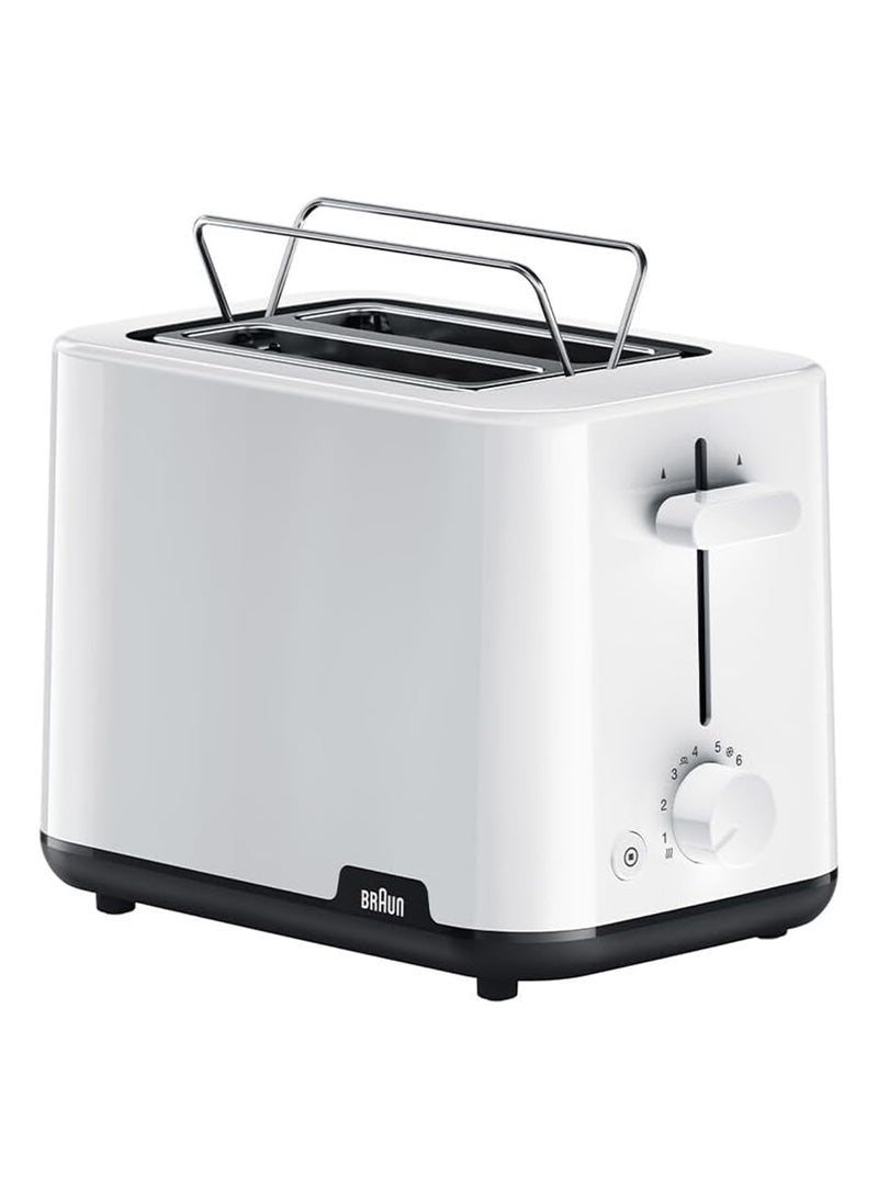 براون محمصه، فتحتين، 8 إعدادات للتحمير، تحكم ذكي بالحرارة، مقبض تحمير 3 في 1، خالية من مادة BPA، زر مضيء، إيقاف تلقائي، نظام أمان 900 W HT1010WH أبيض - Image 1