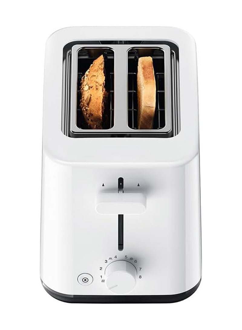 براون محمصه، فتحتين، 8 إعدادات للتحمير، تحكم ذكي بالحرارة، مقبض تحمير 3 في 1، خالية من مادة BPA، زر مضيء، إيقاف تلقائي، نظام أمان 900 W HT1010WH أبيض - Image 2