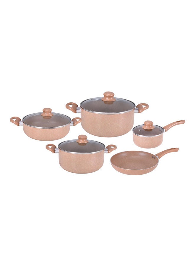 Pentola 9-Piece Granite Cookware Set Light Brown 26x13cm - Image 2