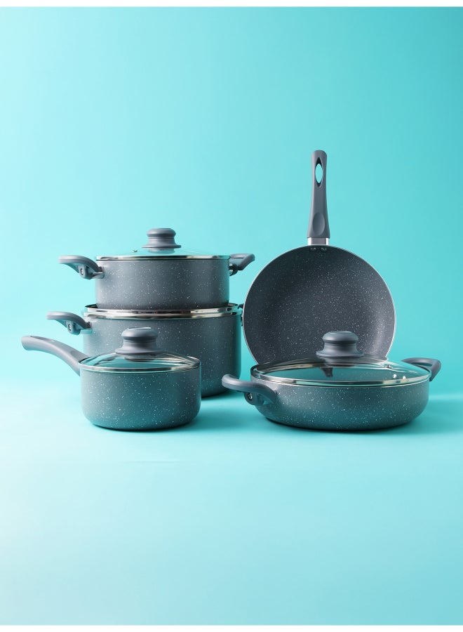 Pentola 9-Piece Granite Cookware Set Grey 26x13cm - Image 1