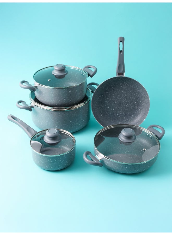 Pentola 9-Piece Granite Cookware Set Grey 26x13cm - Image 2