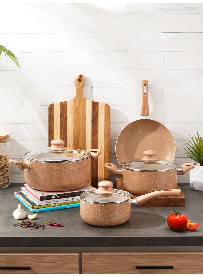 Pentola 7-Piece Granite Cookware Set Light Brown 24x11cm - Image 1