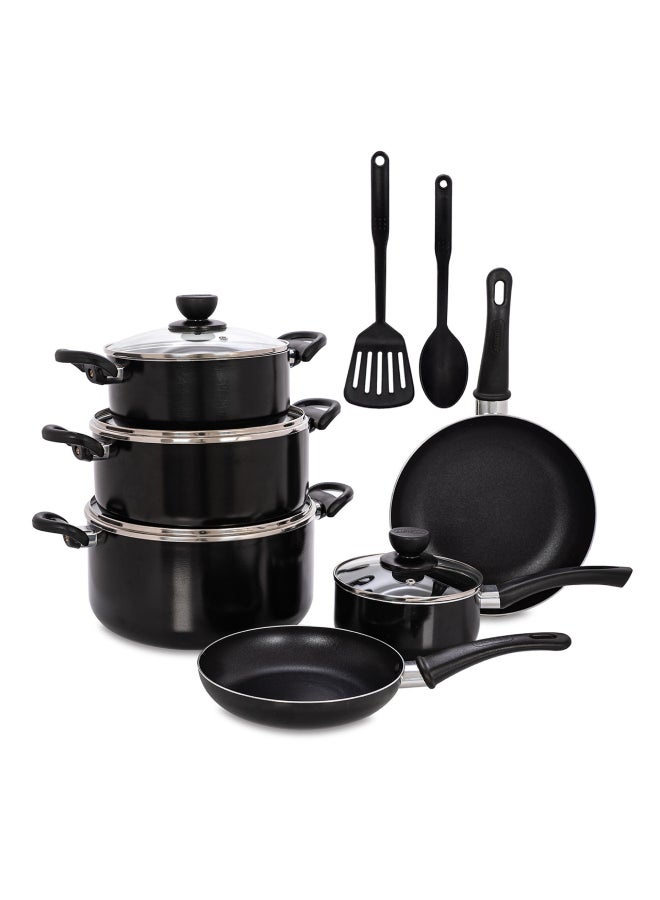 Pentola 12 Piece Non Stick Cookware Set Black 24x11cm - Image 1