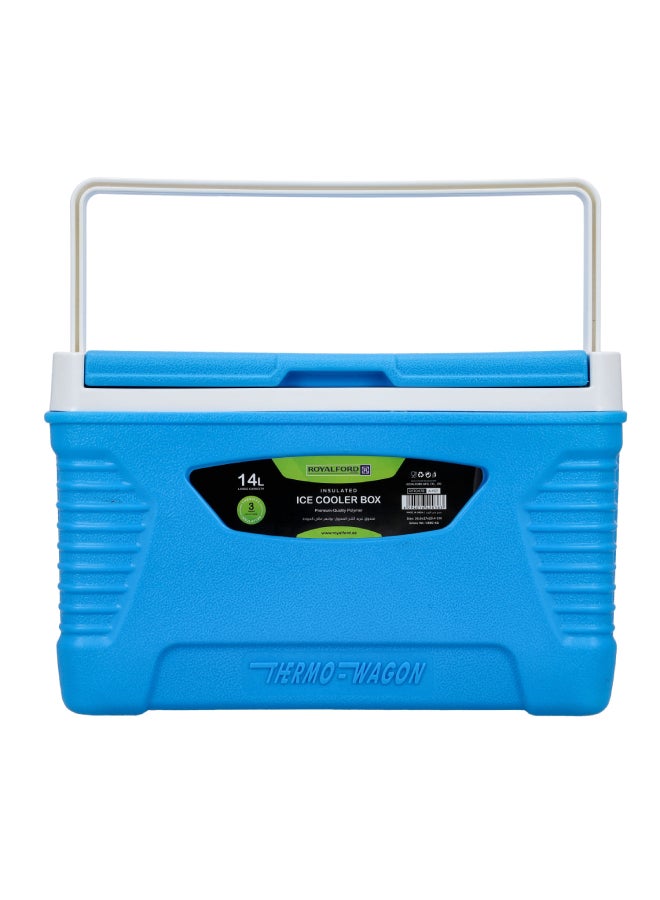 Royalford Thermo Wagon 14L Insulated Ice Cooler Box Premium Quality Polimer Thermal 3Layer Pp-Pu-Hdpe Insulation Made In India Assorted Color 36.6x27x23.4cm  - Image 1