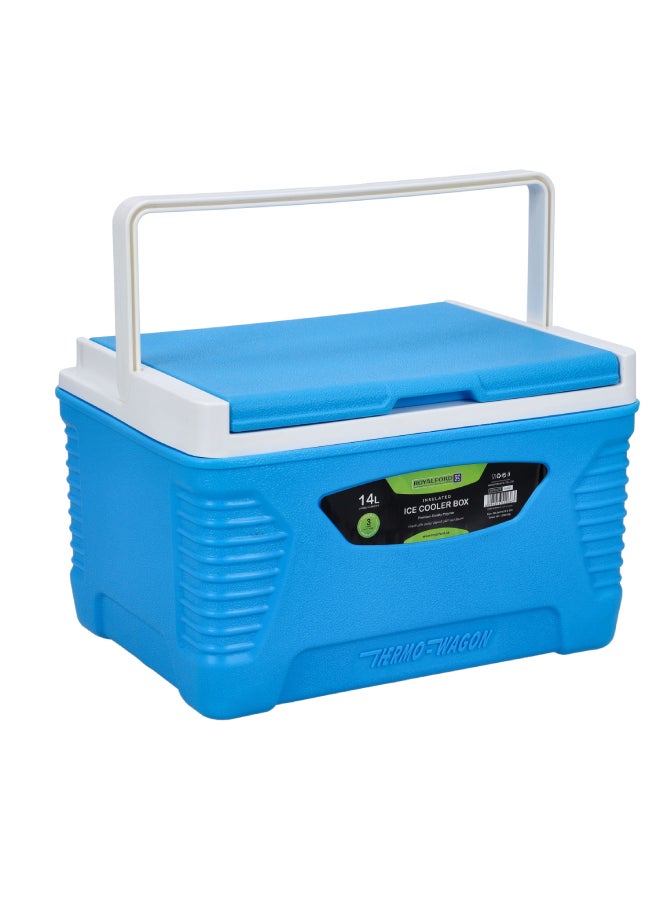 Royalford Thermo Wagon 14L Insulated Ice Cooler Box Premium Quality Polimer Thermal 3Layer Pp-Pu-Hdpe Insulation Made In India Assorted Color 36.6x27x23.4cm  - Image 4