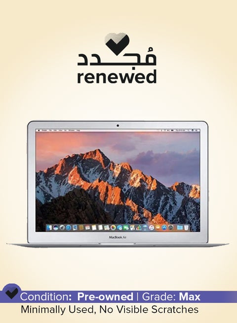 Renewed - MacBook Air A1466 (2017) Laptop With 13.3-Inch  Display, Core i5 Processor/8GB RAM/120GB SSD/macOS English/Arabic Silver