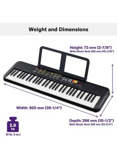 YAMAHA Portable Electronic Keyboard Piano, 61 Keys, PSR-F52  - Image 2