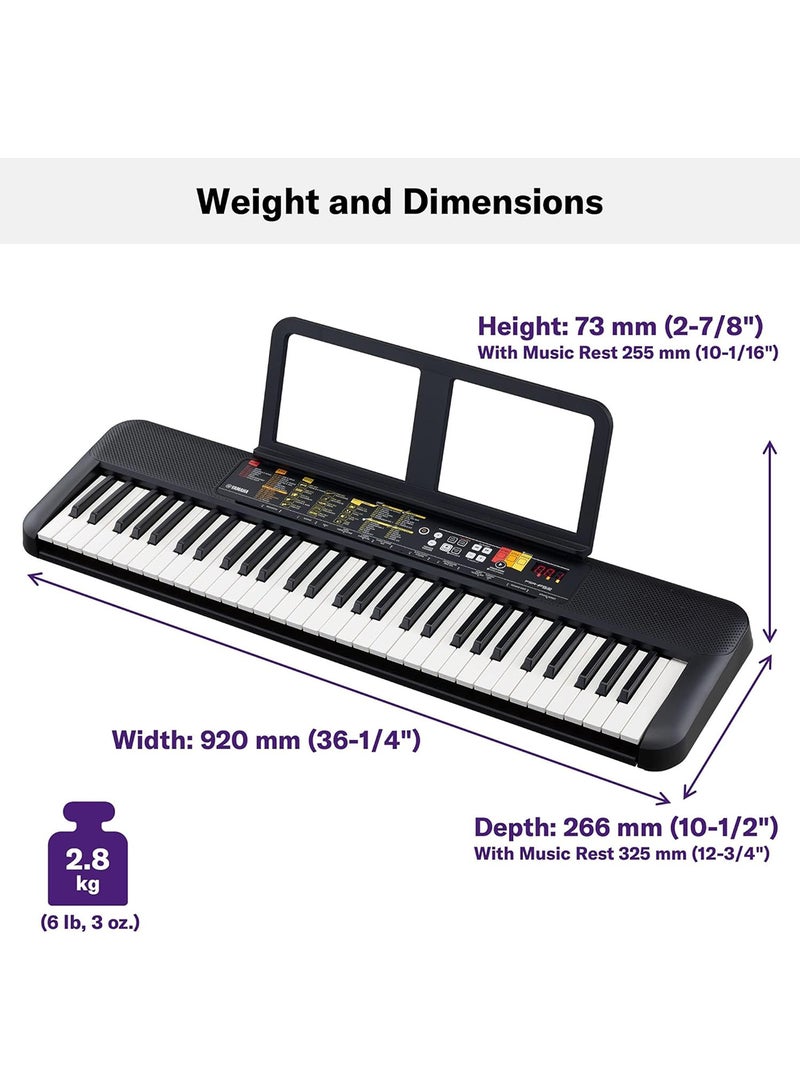 YAMAHA Portable Electronic Keyboard Piano, 61 Keys, PSR-F52 - Image 2