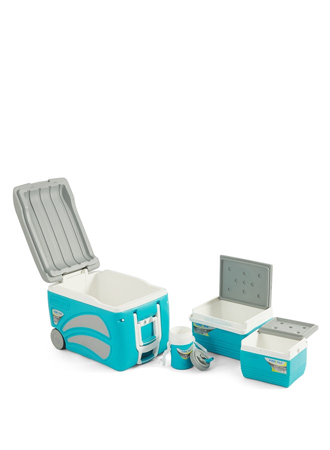 PINNACLE 4 Piece Insulated Ice Chest Set includes 45 L Trolley Ice Box,11 L Ice Box with Handle,4.5 L Ice Box with Handle ,1 L Water Container with Sipper | Assorted Colours Assorted 45,11,4.5,1Liters - Image 2