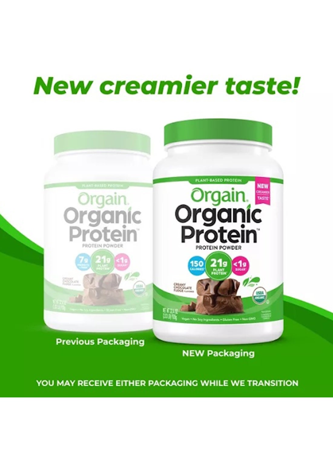 Organic Protein Powder Creamy Chocolate Fudge 32.4Oz (2.03Lb) 920G