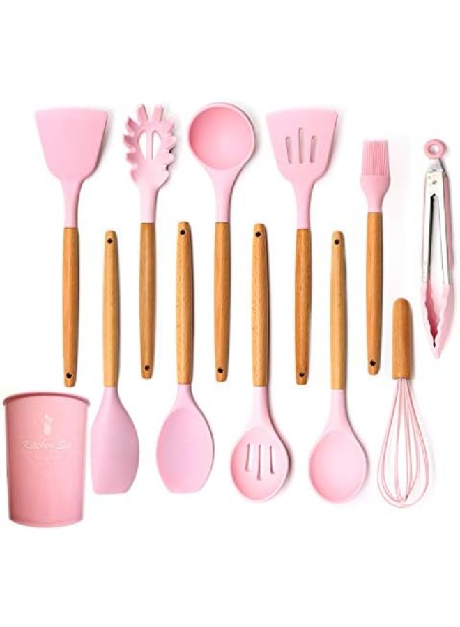 12-Piece Non-Stick Silicone Cooking Utensils Set Multicolour - Image 2