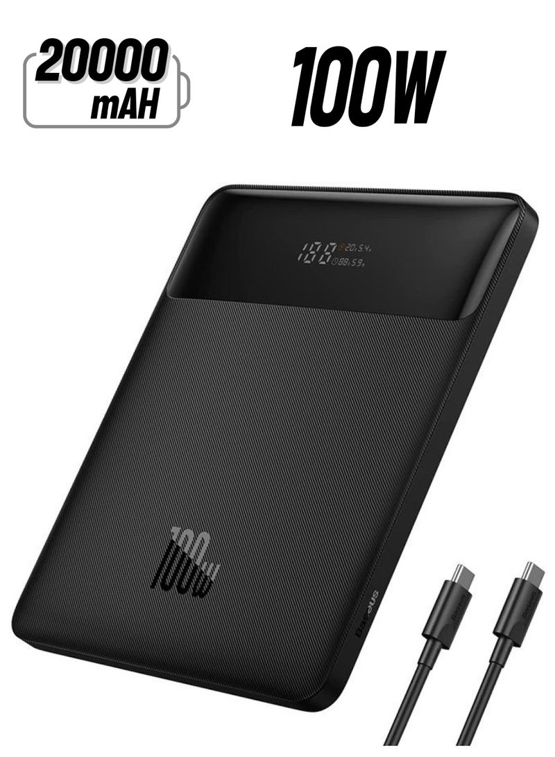 بيسوس - شاحن محمول بقوة 20000 مللي أمبير في الساعة بقدرة 100 واط USB C، حزمة بطارية رفيعة لشحن فائق السرعة لأجهزة الكمبيوتر المحمول، MacBook Air، Dell، IPad، HP، iPhone، Samsung Galaxy، Switch والمزيد - - Image 1