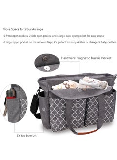 Little Story Multifunctional Signature Diaper Bag With Changing Mat - Grey  - Image 3
