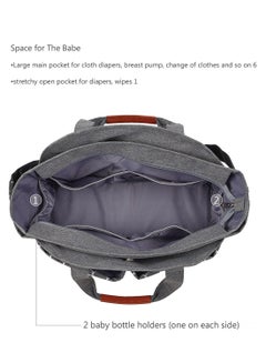 Little Story Multifunctional Signature Diaper Bag With Changing Mat - Grey  - Image 4