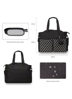Little Story Multifunctional Signature Diaper Bag With Changing Mat - Black Black  - Image 4