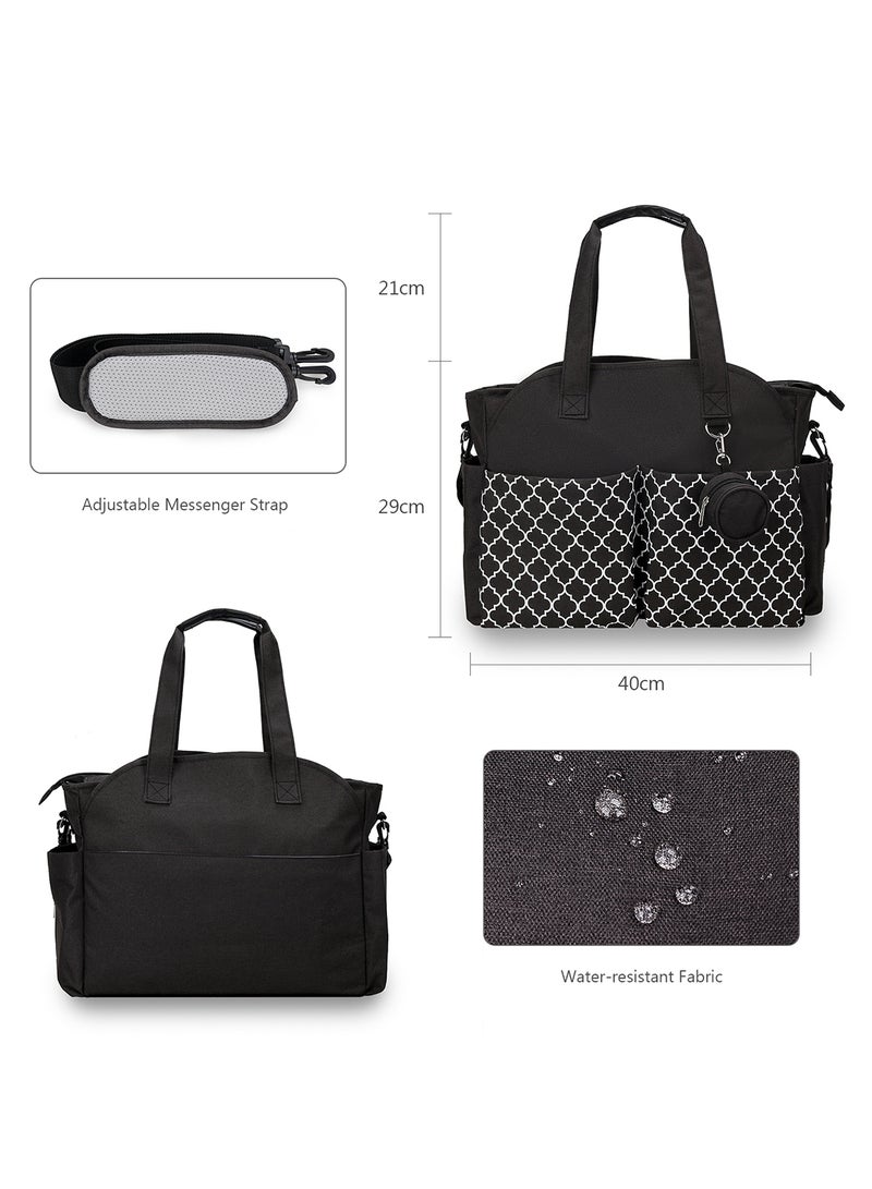 Little Story Multifunctional Signature Diaper Bag With Changing Mat - Black Black  - Image 4