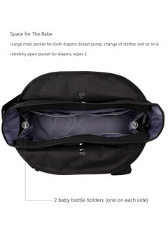 Little Story Multifunctional Signature Diaper Bag With Changing Mat - Black Black  - Image 3