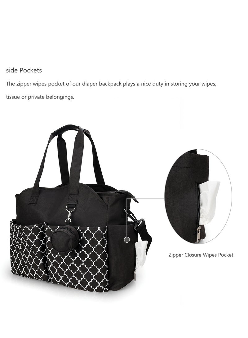 Little Story Multifunctional Signature Diaper Bag With Changing Mat - Black Black  - Image 5